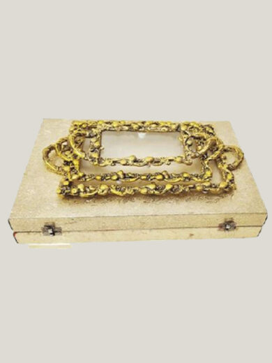 Golden Tray Duo atop Luxurious Box