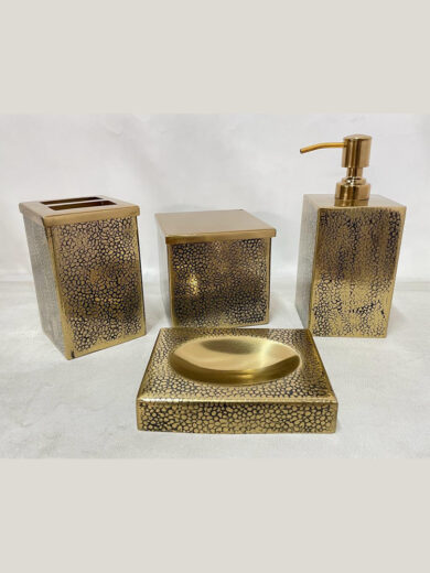 Black and Gold Bathroom Accessories Set