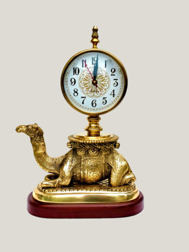 Classy Camel Table Clock with Roman Numerals
