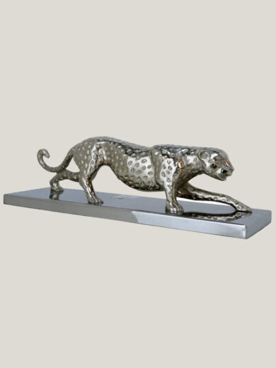 Silver Panther Sculpture