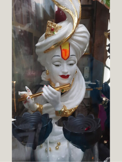 Divine Flute-Playing Krishna Idol Showpiece