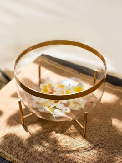 Decorative Glass Bowl with Stand