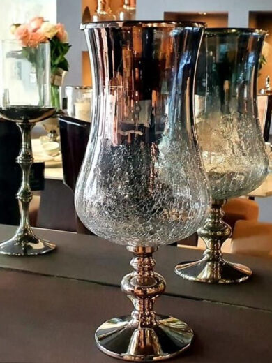 Modern tabletop Glass Candle Holder