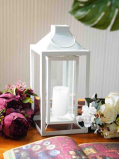 white Beautiful Glass and Metal Small Hanging Lanterns