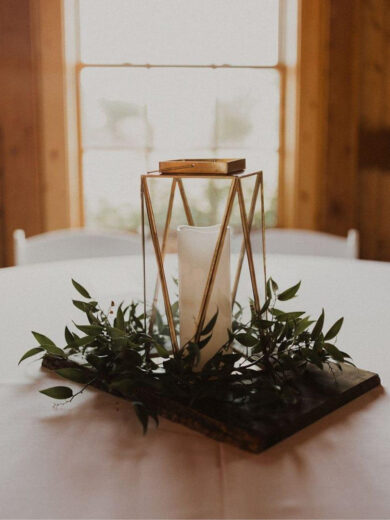 Rectangular Glass and Metal Shaped Candle Holder